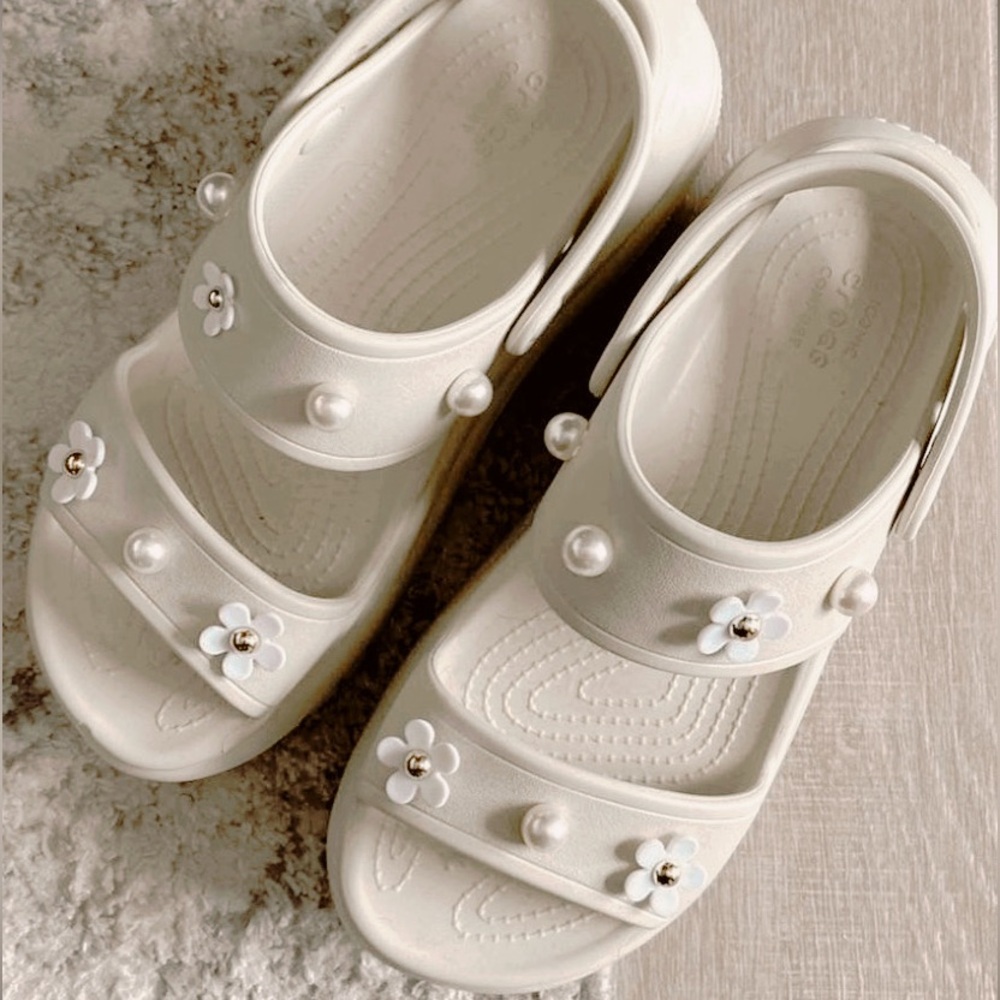 Crocs Bone Mega Crush Platform Sandal (with Jibbitz charms)